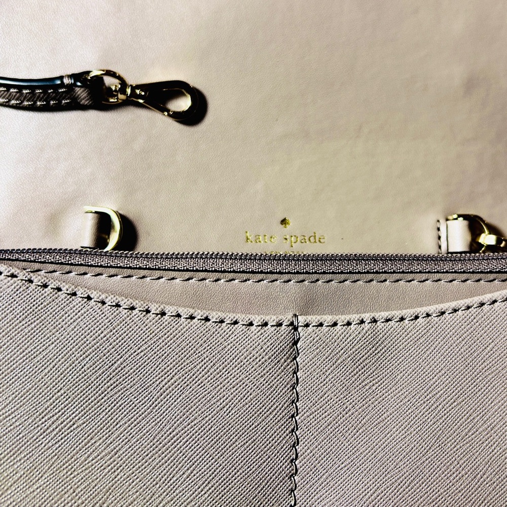 kate spade taupe owl crossbody with gold and cream accents - Picture 8 of 14